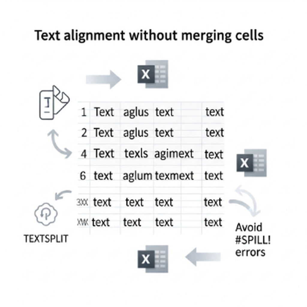 엑셀 줄 바꿈과 셀 병합 없이 텍스트 정렬하는 방법