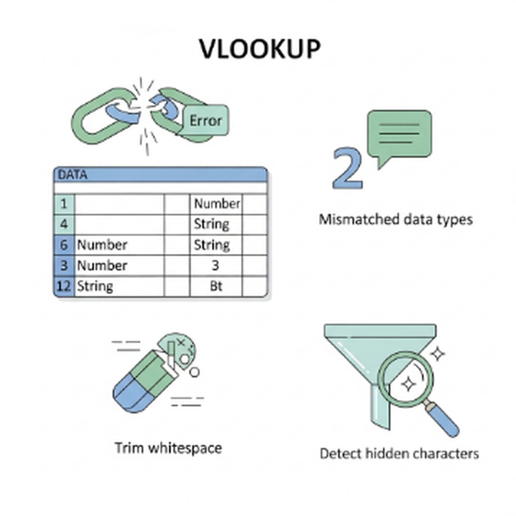 엑셀 VLOOKUP 함수 오류 날 때 데이터 형식 일치시키는 방법