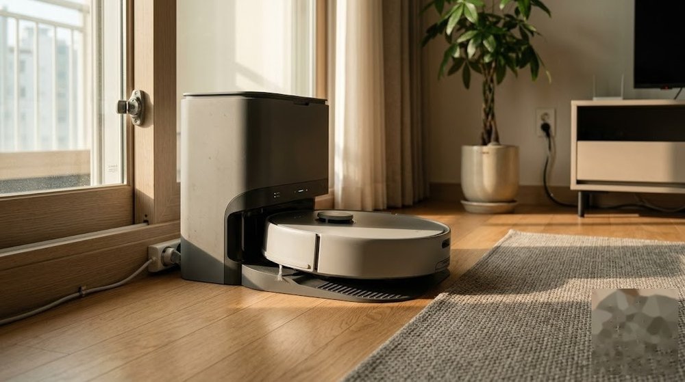 삼성 로봇청소기와 청정스테이션 물샘 방지 점검 모습