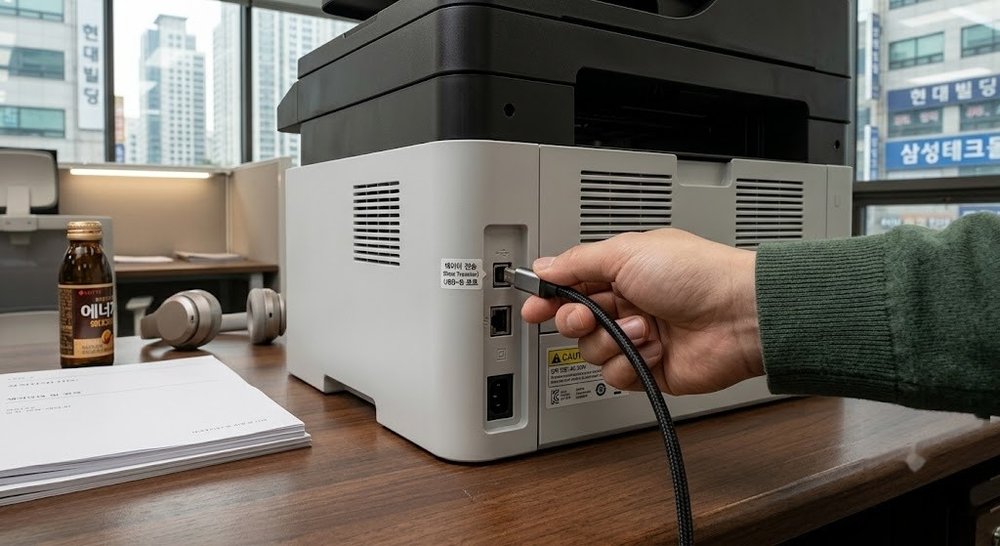 HP 프린터 USB 케이블 연결 및 포트 상태 확인
