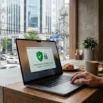 스마트폰으로 VPN 요금제를 비교하며 계산하는 모습