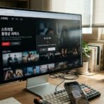 웨이브 PC 로그인 안됨 오류 화면과 스마트폰 QR 스캔 준비