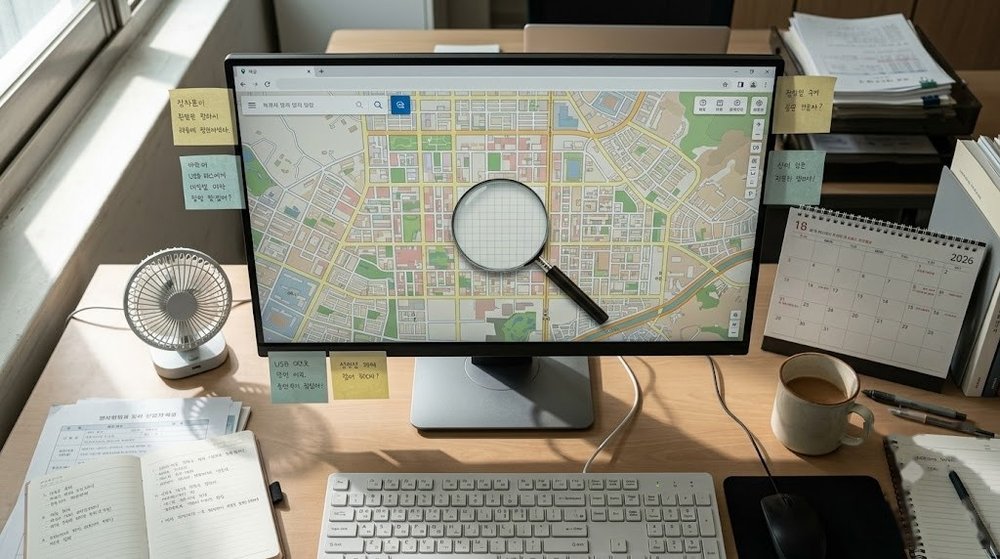 QGIS 네이버지도 오류로 인한 하얀 격자 화면